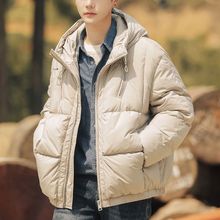 羽绒服男士冬季轻薄款2025年新款青少年潮牌短款加厚连帽外套男装