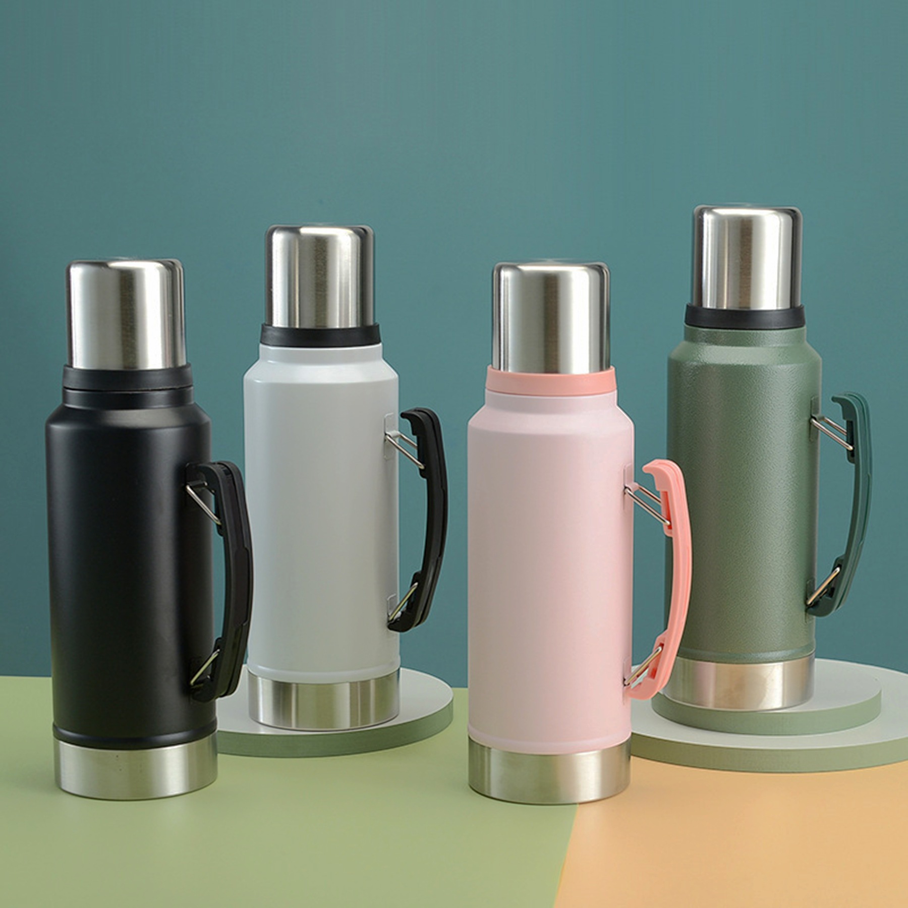 Hervidor portátil Stanley de 1000 ml, hervidor térmico plegable para exteriores, taza térmica de acero inoxidable 304, sellada al vacío, de larga duración.