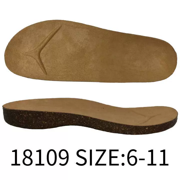 Пробковая межподошва на низком каблуке