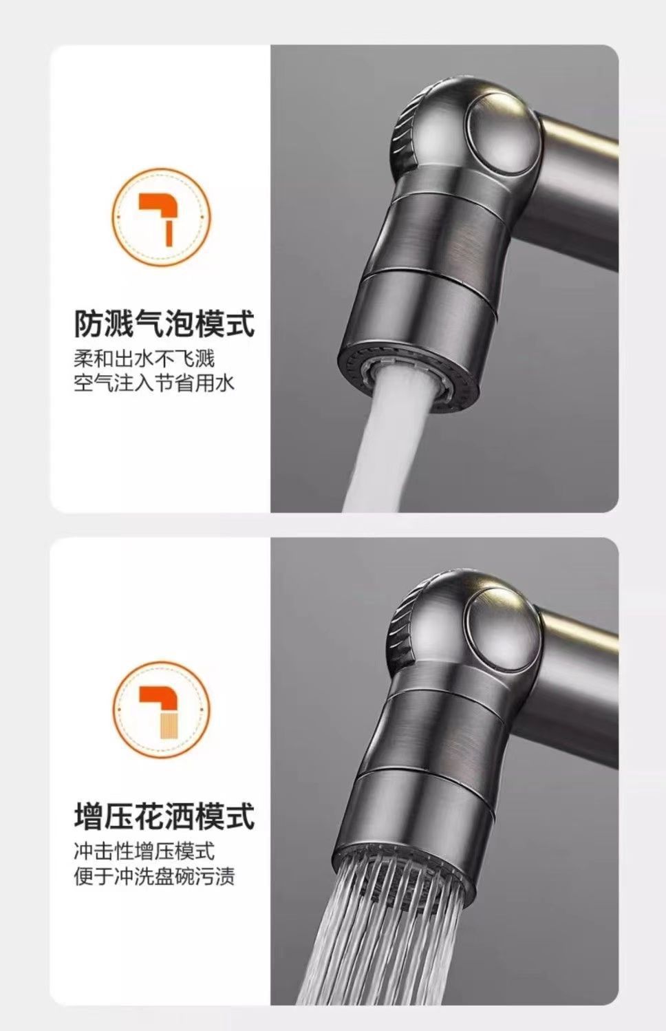 Thickened brass, durable, universal rotating cold and hot household kitchen sink, washbasin, two-in-one mechanical arm faucet undefined