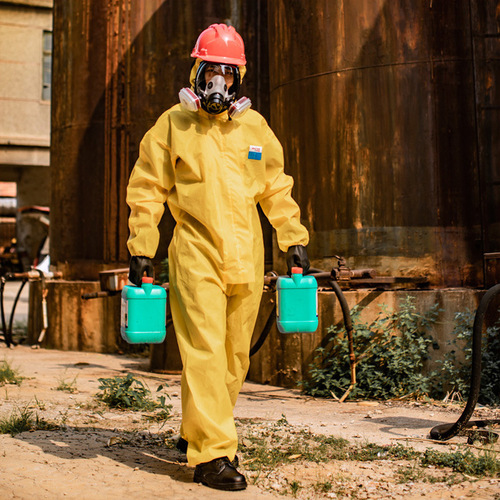 Konzer4000 Chemical Protective Suit Lightweight Chemical Protection Suit Acid-Base Resistant Dustproof Spray Paint Proof Splash Full Body Protection Suit