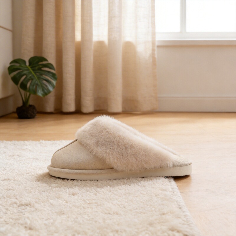 Suede Cotton Slippers Wholesale Women's Autumn and Winter Furry Slippers Fleece-Lined Warm Home Household Indoor Winter Men's Couples