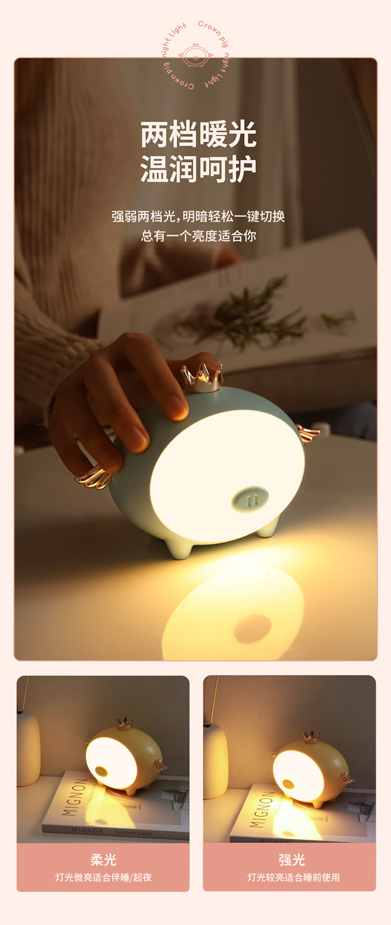 TL02皇冠猪小夜灯