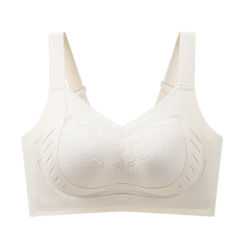 Gran tamaño de encaje de elevación de ropa interior damas delgada, pecho grande y pequeño, sujetador de colapso de pecho anti-caída, sujetador de soporte superior