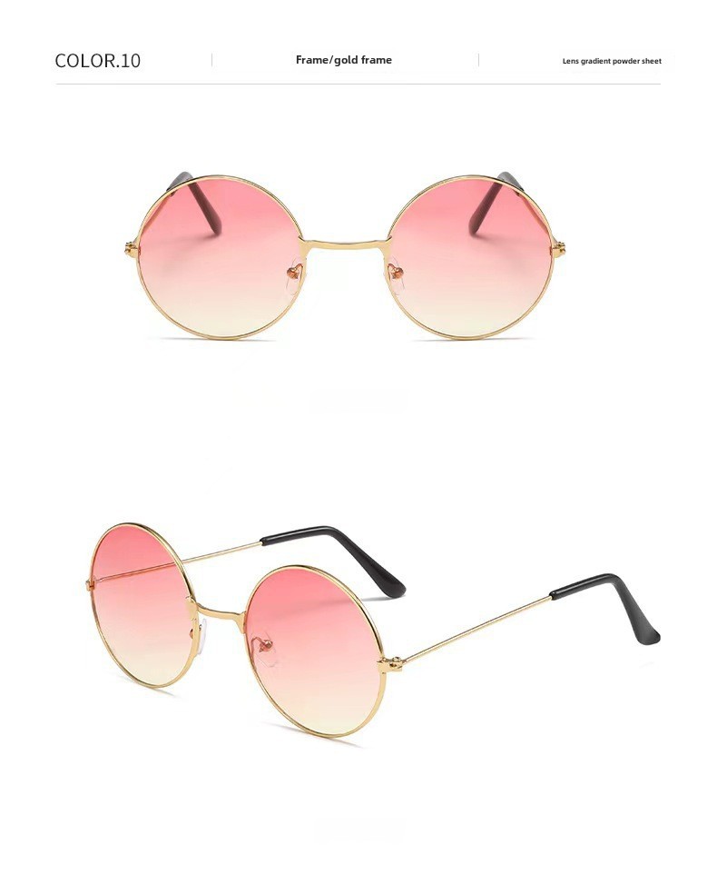 Retro Runde Metall Sonnenbrille Sonnenbrille Neue Unisex Flache Brille Farbe Marine Brille Großhandel_voghion.com