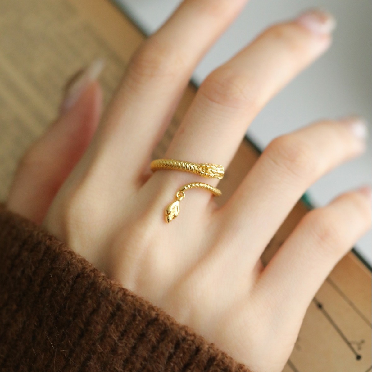 Bijoux et accessoires Bague Dragon Année Petit Dragon Doré Design de niche Mode Bague Année Dragon Zodiaque Haut de gamme Accessoires de bague Femme_voghion.com