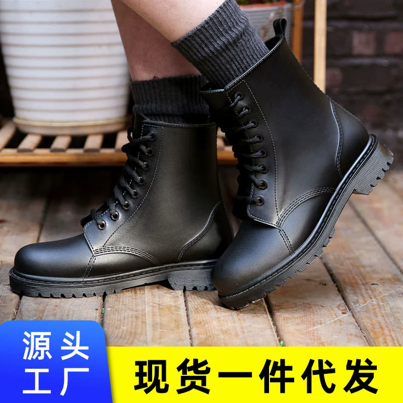 Женская обувь Martin Water, обувь из матовой резины, теплые непромокаемые сапоги, женские модные Нескользящие резиновые сапоги с низкой флисовой подкладкой, женские износостойкие