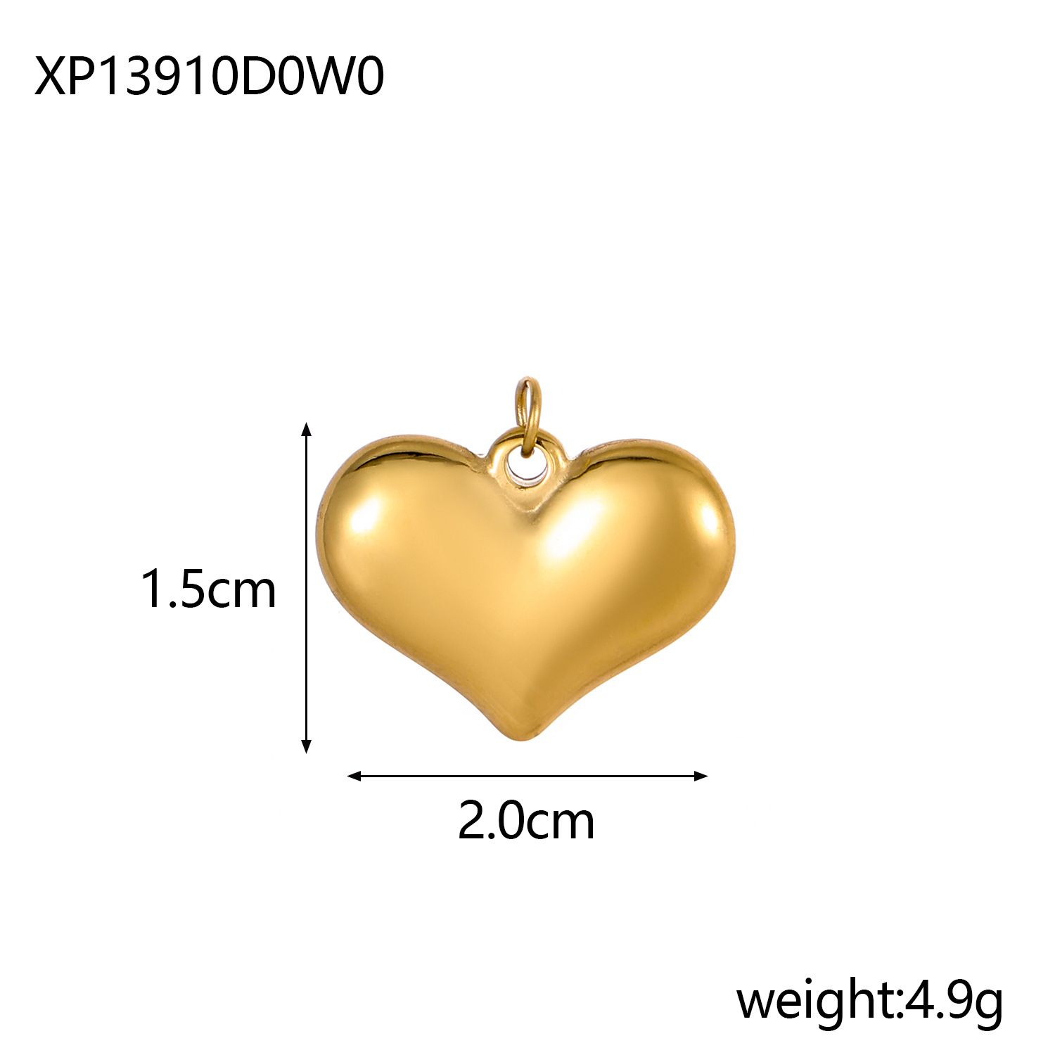 25*26mm Jewelry Making Size 1 Piece 25*26mm 304 Stainless Steel Shell Real Gold Plated Heart Shape Pendant DIY Jewelry Accessories