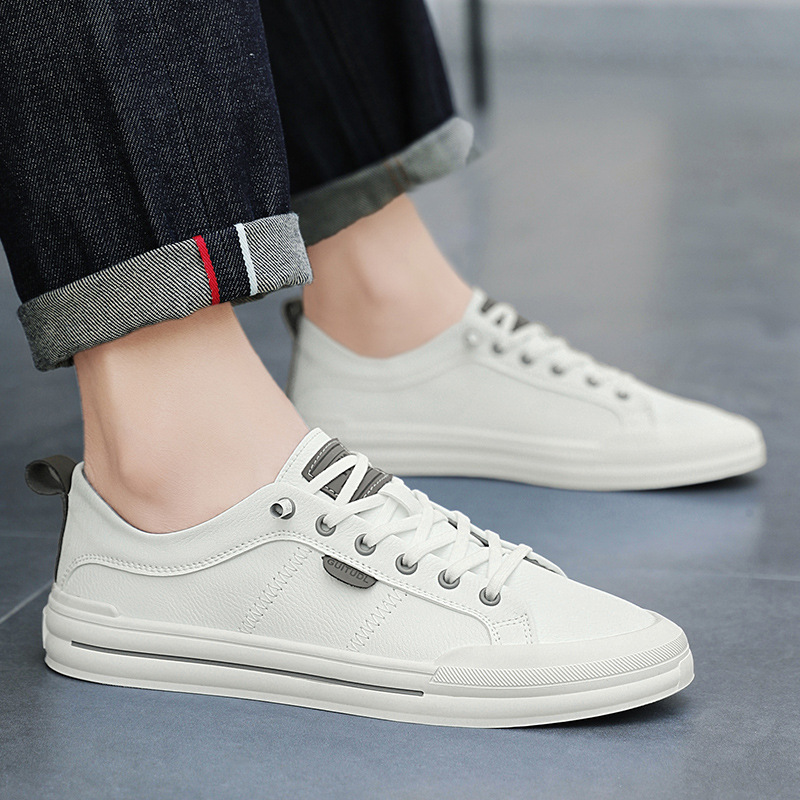 New Men's White Sneakers Cross-border E-commerce, Trendy Versatile Sports Casual Shoes For Men_vogvips.com