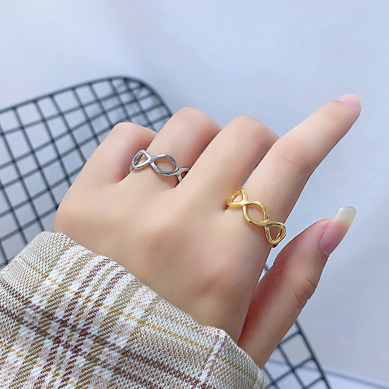 Korean personality hollow ring niche design sense geometric open ringpicture24