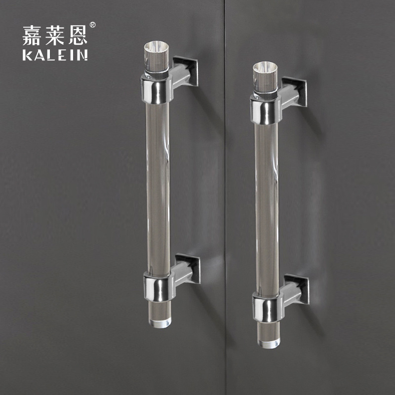 Acrylic long cabinet door handle modern simple cabinet gold transparent crystal drawer wardrobe light luxury door handle