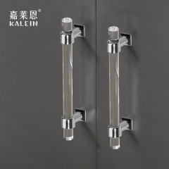 Acrylic long cabinet door handle modern simple cabinet gold transparent crystal drawer wardrobe light luxury door handle