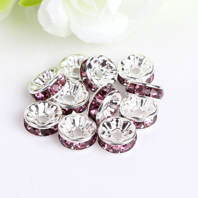 100 PCS/Package Diameter 10mm Diameter 6 Mm Diameter 8mm Metal Rhinestones Round Polished Spacer Bars display picture 11