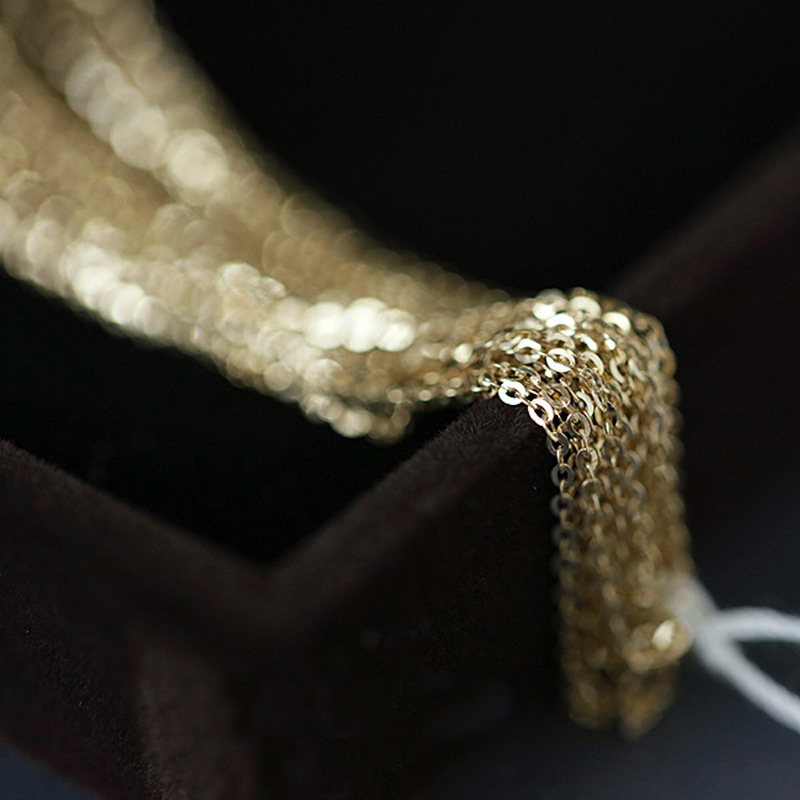 925 Sterling Silver Material 1 Piece 925 Sterling Silver Solid Color 925 Sterling Silver Cable Chain Chain Necklace