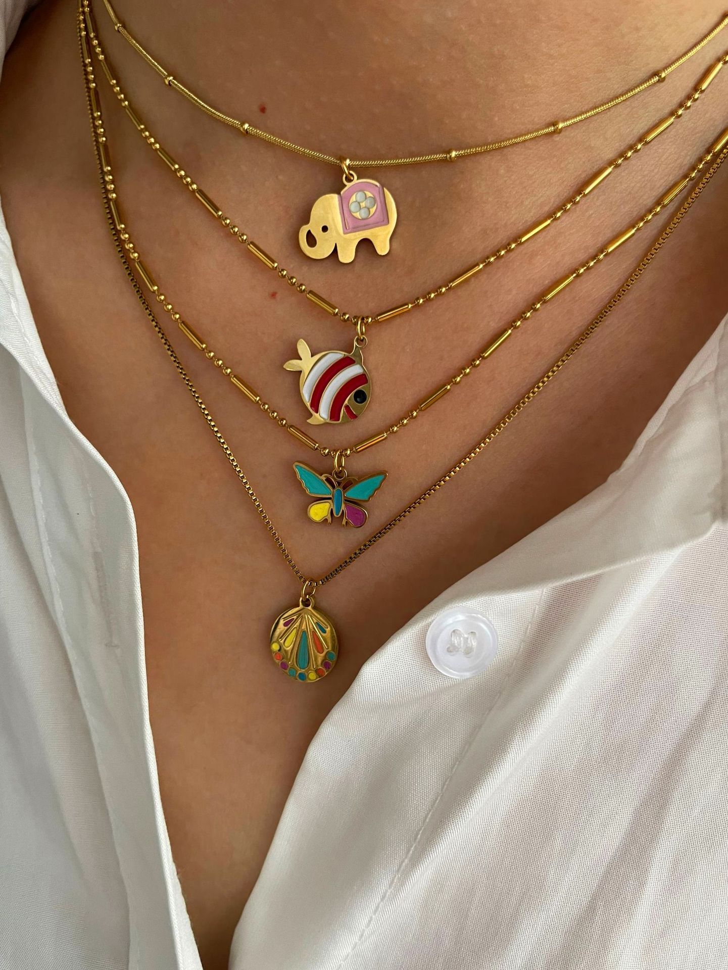 Holiday, Daily Occasion 316L Stainless Steel Material 316L Stainless Steel Insect Waterproof Non Tarnish Surgical Steel Cute Pendant Necklace For Women's