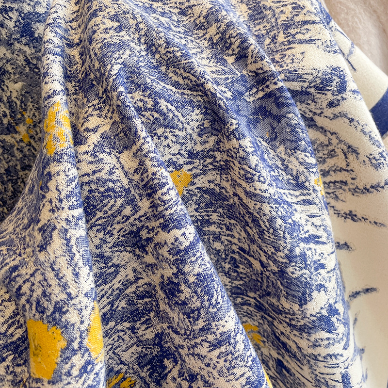 450g Weight Scarf Classification Daily Occasion Rayon Material Color Block, Sheep, Daisy Pattern Winter Season Women's Gender Retro, Sweet Style Women's Retro Sweet Color Block Sheep Daisy Rayon Scarf 10