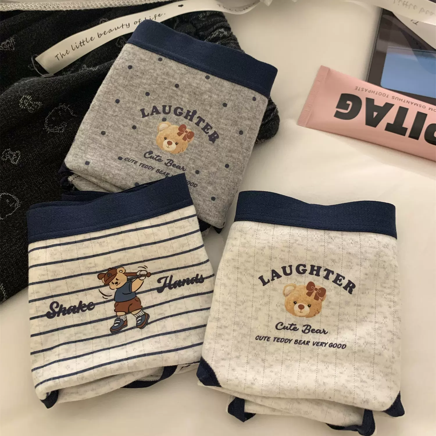 英伦小熊内裤女款纯棉2025新款女生a类10A抗菌全棉裆女士三角短裤