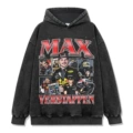 Washed black hooded sweatshirt