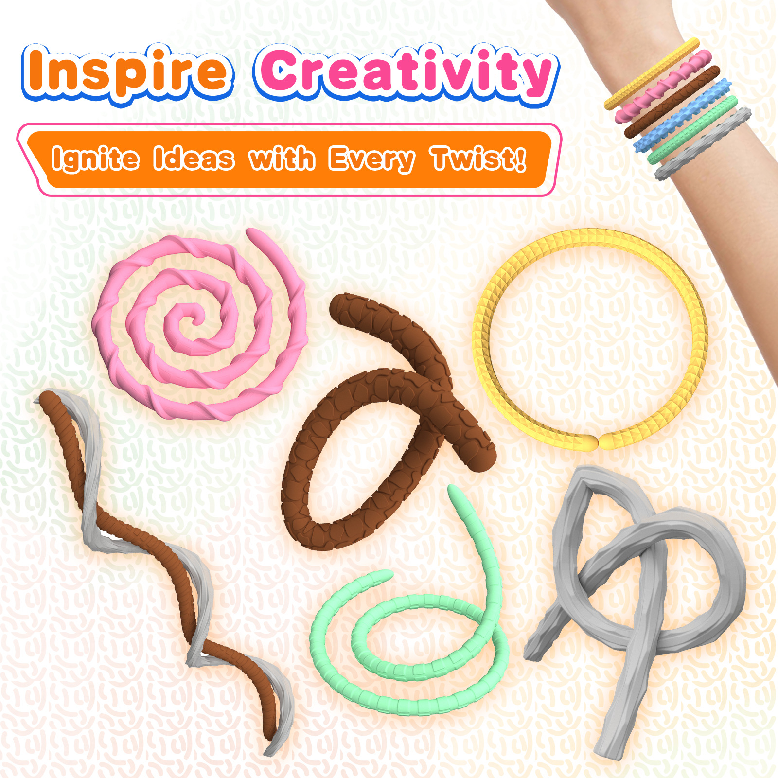 FidgetToys Silicone Sensory Stick Set 6 Pieces Texture Calming Sensory Ansiety Alivio de la punta de los dedos para autismo