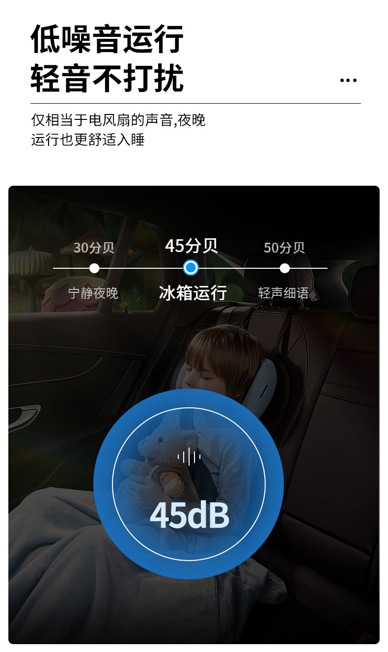 Dual-zone compressor car refrigerator 35 liters freezing and refrigerating zone control portable compressor freezer