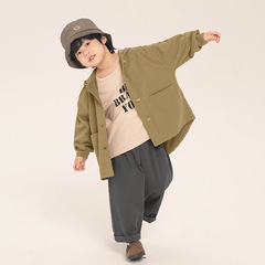 Changguo Children's Apparel Men's Style Windbreaker Outerwear Autumn New Children's Korean Version Hooded Top for Middle and Small Children Spring and Autumn Long Sleeve