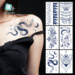 新款草本半永久防水紋身貼蛇虎花朵小清新紋身貼跨境廠家批發