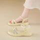 Cross-Border Pregnant Women's Flat Sandals with Poop Feeling, Women's Summer 2025 New Outer Wear Soft-Soled Non-Slip Women's Fashion Sandals