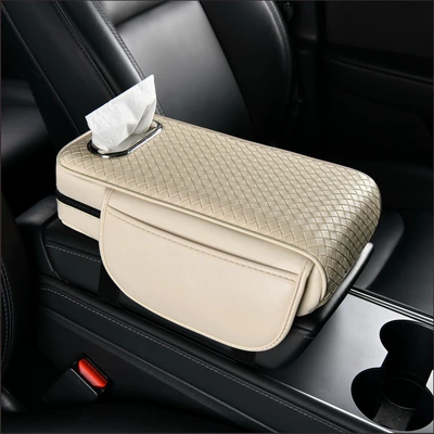 Car Armrest Box Pad, Tissue Armrest box pad - beige