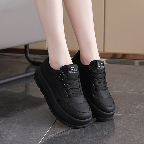 Women's 2025 Spring Stylish Platform Shoes with Thick Heel, Adjustable, Soft Sole, Non-Slip, Sporty Casual Shoes - Size 2812-1