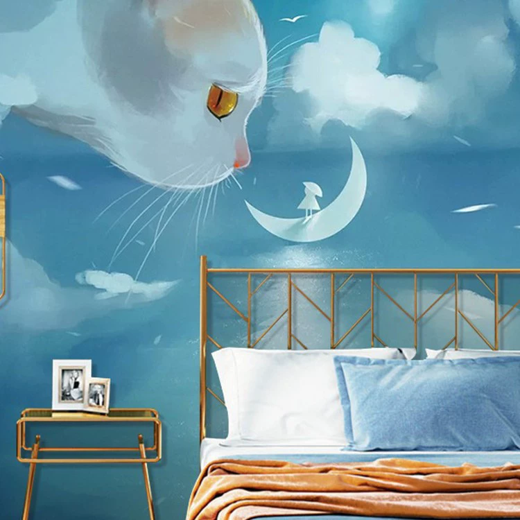 Детский настенный диван для кровати, кот, 3D, для питомцев