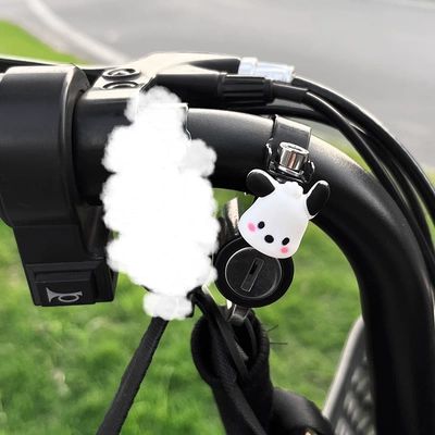 Helmet lock fixed hook cute cartoon motorcycle - black-one-pack-ear-raising-handkerchief