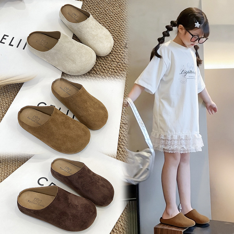 Children's 2025 Autumn and Winter New Fashion Versatile Outer Wear Thick-Soled Casual and Comfortable Non-Slip Toe-Toe Birkenstock Slippers for Women
