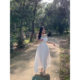A generation of hair [first love Bai Yueguang] Mori backless dress French fat slim waist suspender dress