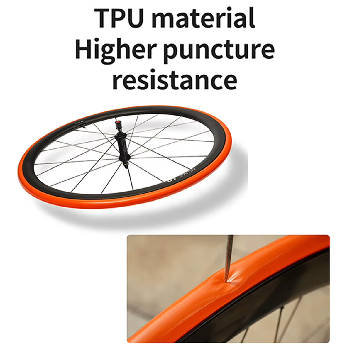 TPU tubo interno 63g bicicleta de montaña ultra ligera neumáticos de boca de desgaste accesorios de bicicleta portátiles fáciles de cambiar transfronterizos
