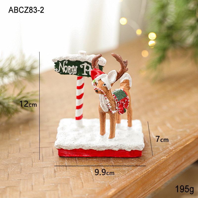 新しいアイデアクリスマスプレゼント置物クリスマス装飾樹脂サンタクロース人形デスクトップ芸術品置物|undefined