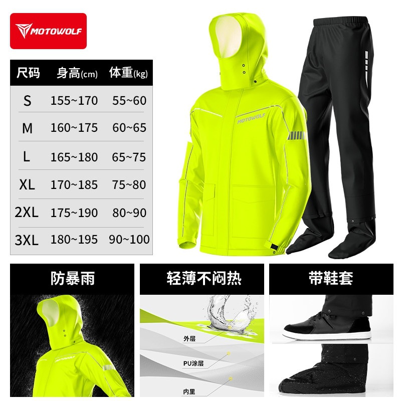 [fluorescent yellow model] anti-heavy rain + free hidden shoe covers / S