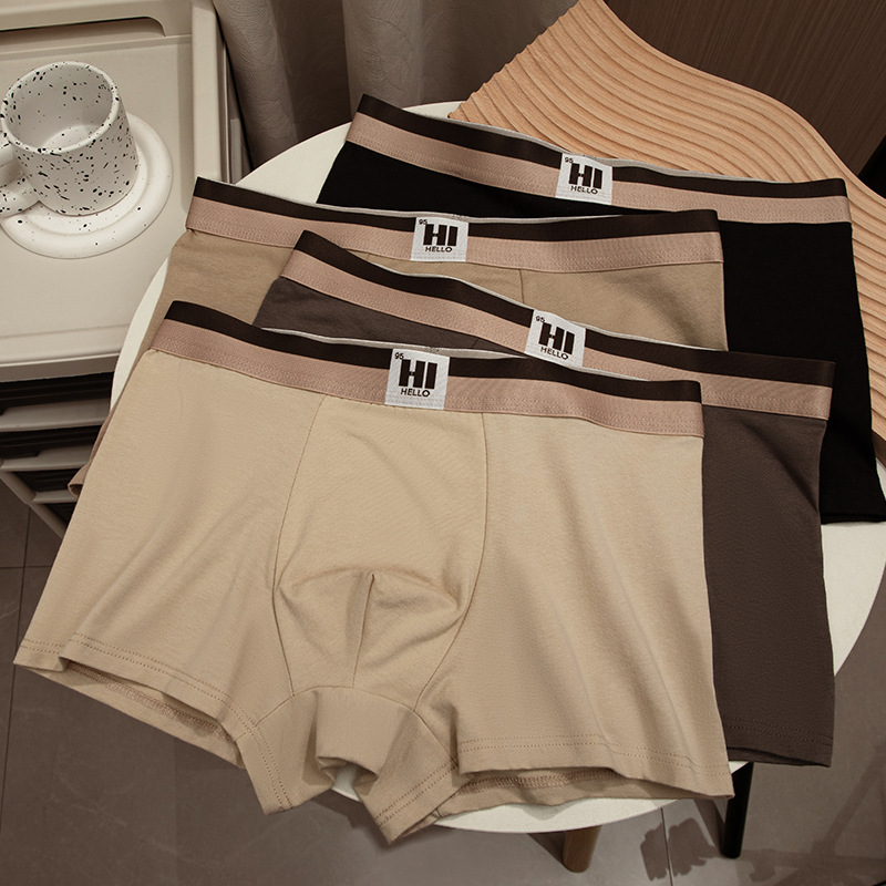 Ropa interior de hombre de algodón puro cuatro estaciones cómodos calzoncillos boxer sin costuras 7A antibacteriano transpirable entrepierna de hombre calzoncillos al por mayor