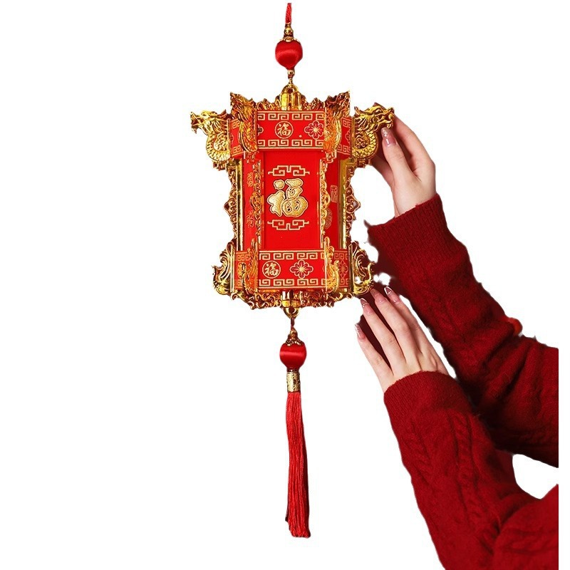 新年提灯 春節 旧正月 バルコニー ドア 外装 中国風 六角形宮灯 元宵節飾り付け クリエイティブな吊り下げ飾り 卸売