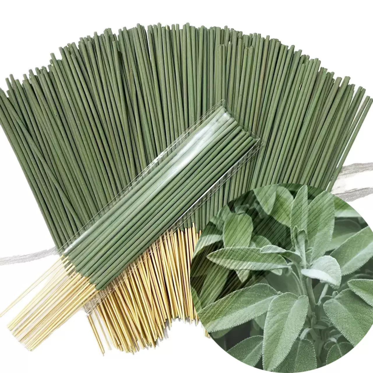 22厘米白鼠尾草竹签香适用于户外露营驱蚊香亚马逊希音temu专供