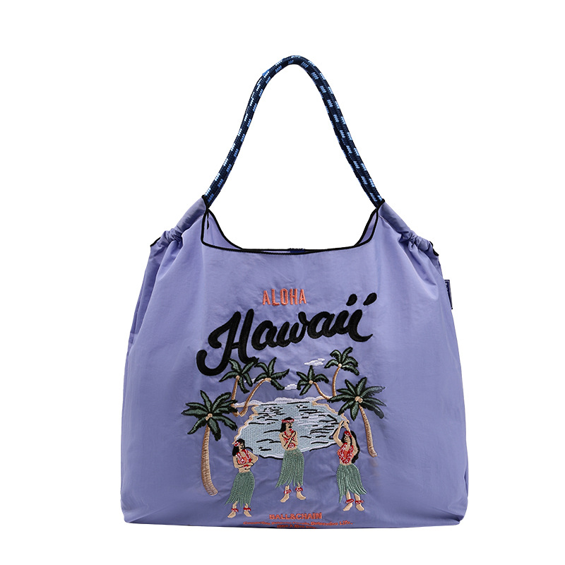 Bolsa de compras impermeable bordada, bolso de nailon, bolso de lona, bolso de tela informal, bolso de mujer, bolso de hombro de gran capacidad, ultraligero image 12