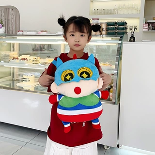新款小新动感超人双肩包小新玩偶生日礼品变身小新公仔斜挎包