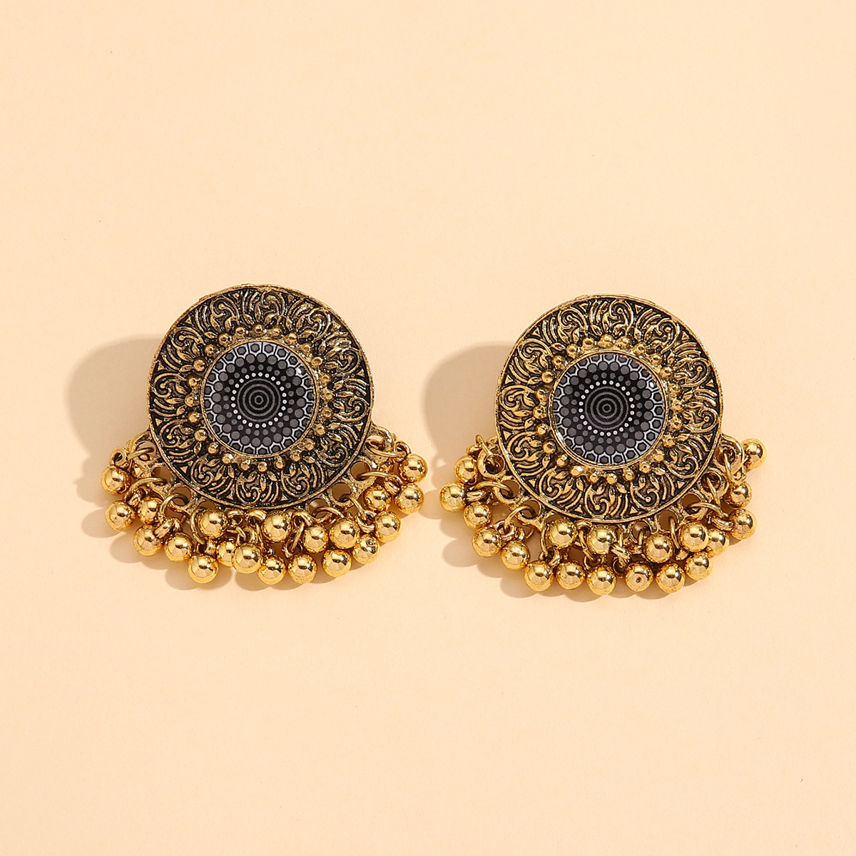 1 Pair Ethnic Style Round Alloy Plating Womenu0027S Drop Earrings