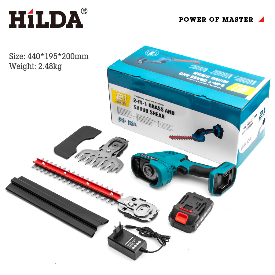 HILDA / HILDA tijeras de vallas de litio tijeras de corte de ramas tijeras de litio eléctricas portátiles de mano tijeras de vallas de litio eléctricas para jardín doméstico