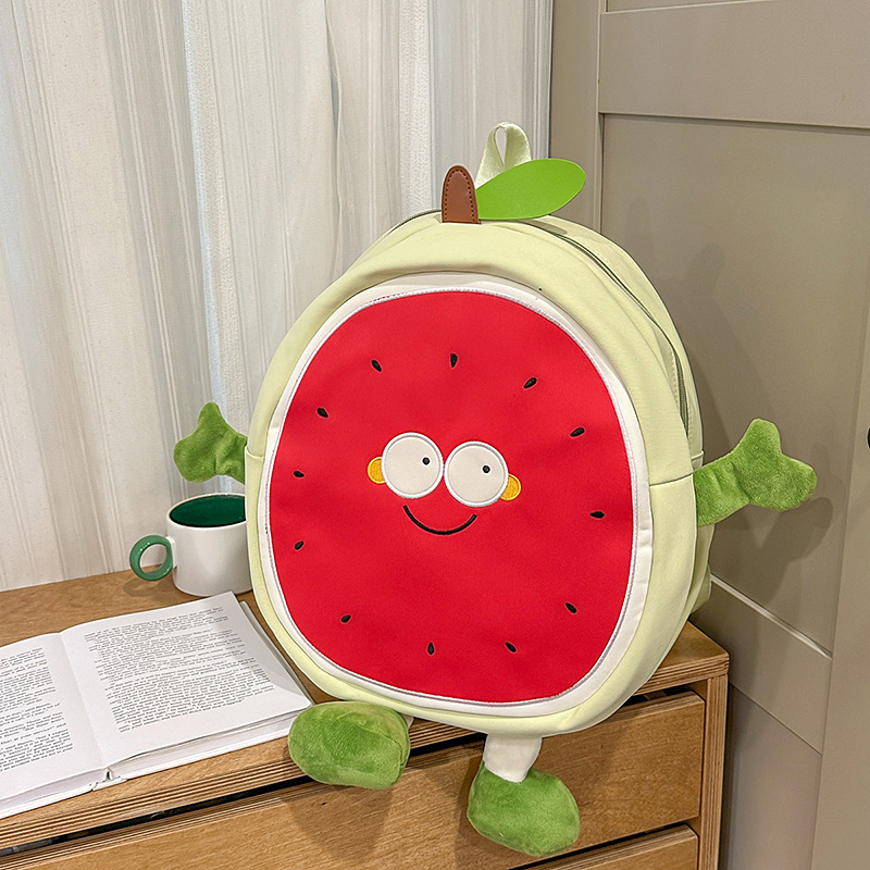 Dulce pequeña mochila de dama fresca dibujos animados lindos frutas bales mochila de estudiantes universitarios suave mochila de chicas
