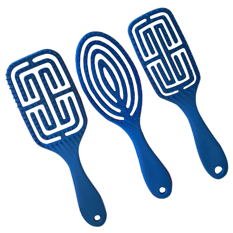 Peine de dientes anchos de plástico hueco peine de costilla de pelo peine de masaje de cabeza peine de placa grande transfronteriza