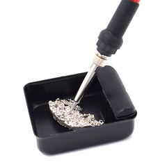 Metal Tin Slag Tray with High-Temperature Resistance and Anti-Static Tin Slag Box, Soft Silicone Soldering Iron Tip Welding Tin Slag Collection Box