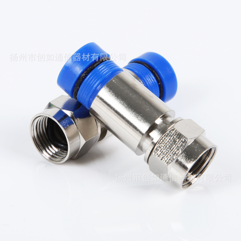 Wholesale RG6 RF coaxial 75-5 push-in compression F-type RF coaxial connector adapter with imperial metric F-to-F conversion