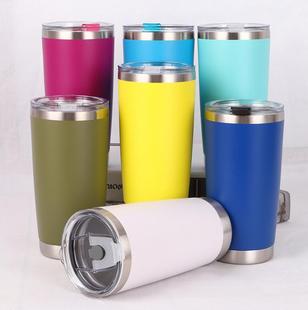 Customized 20oz Stainless Steel Coffee Cup 600ml Ice Cup Car Cup Insulated for Hot and Cold Drinks Portable Ice Cup for Keeping Cold