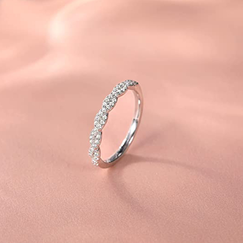 Sterling Silber Elegant Einfacher Stil Geometrisch Überzug Inlay Zirkon Ringe display picture 26