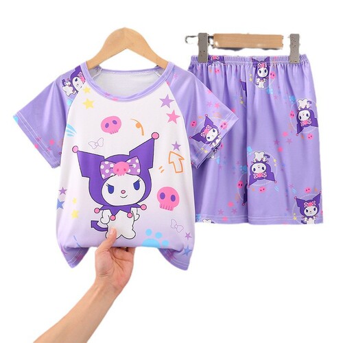 Summer children's pajamas for boys and girls, short-sleeved shorts, air-conditioning set for two, for boys and girls, home fashion.